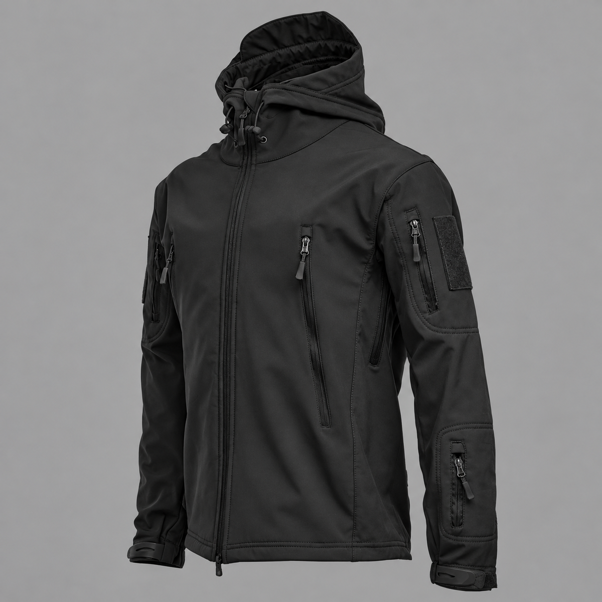 Black Tactical Softshell Jacket - Waterproof